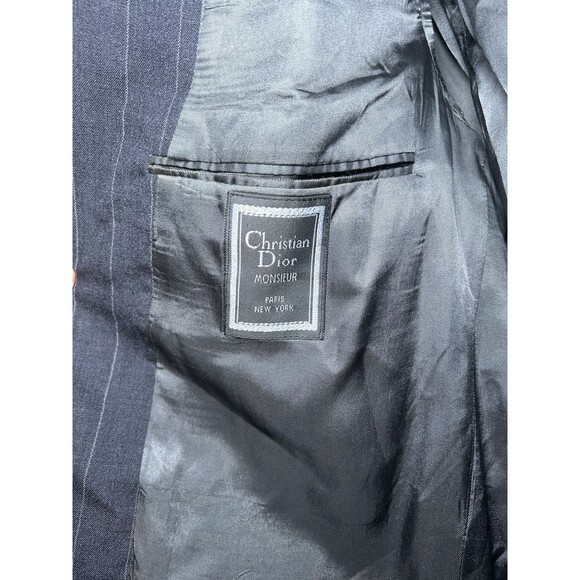 Christian Dior Monsieur Men’s Pin Stripe Sports Coat Blazer Dark Gray Size 43L - Picture 6 of 11